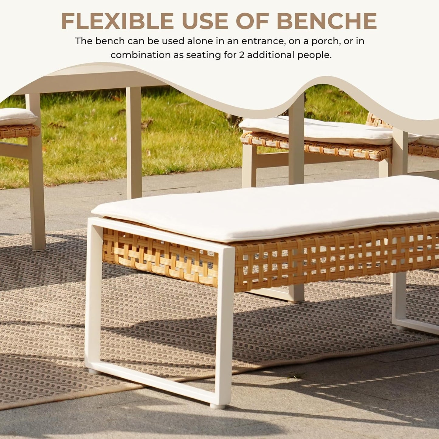 GRAND PATIO Spring Wicker Patio Furniture Set, Outdoor Conversation Furniture Set with Coffee Table