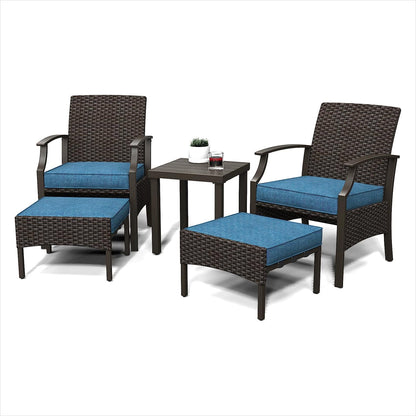Outdoor Furniture Sets Weather Resistant Wicker Outdoor Patio Chairs with Ottomans and Coffee Tables for Balcony Backyard Garden Poolside
