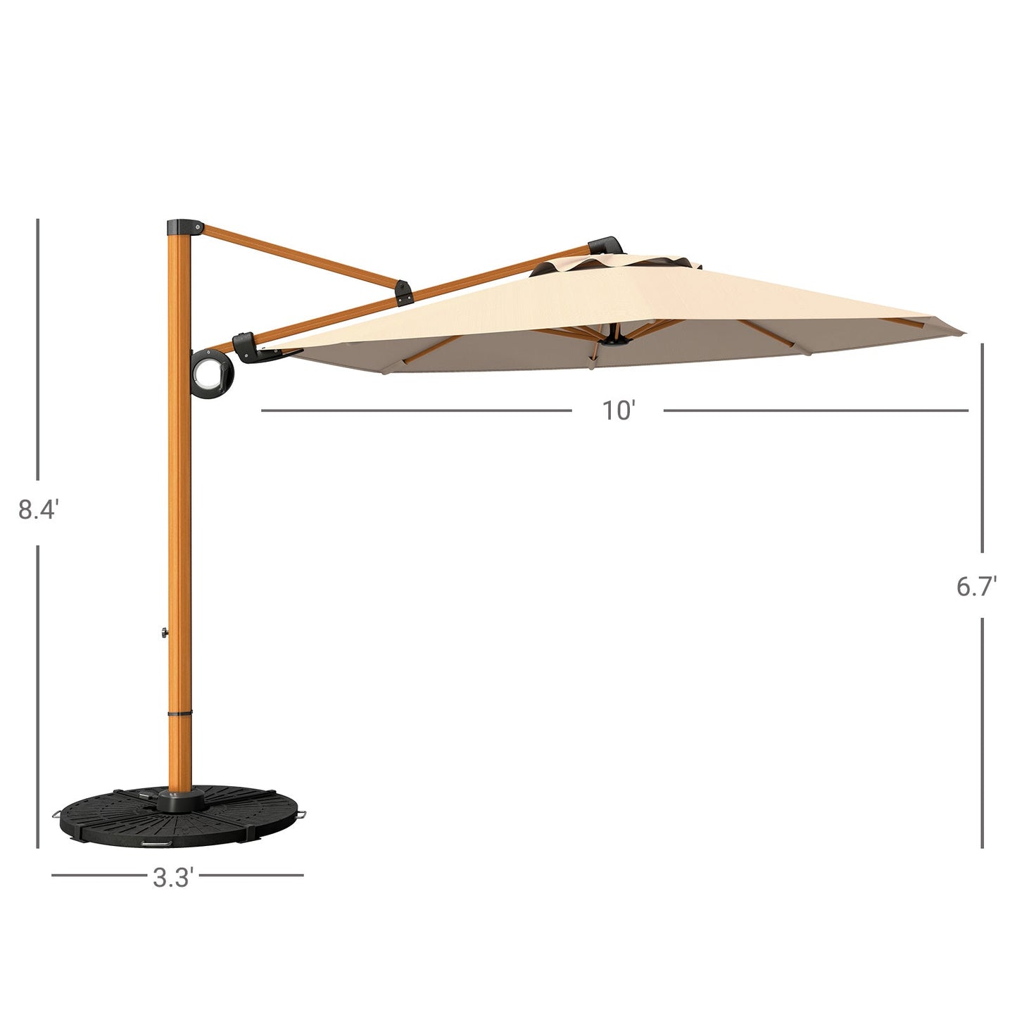 GRAND PATIO Offset Patio Umbrella,360-Degree Rotation (Weighted Base NOT INCLUDED)
