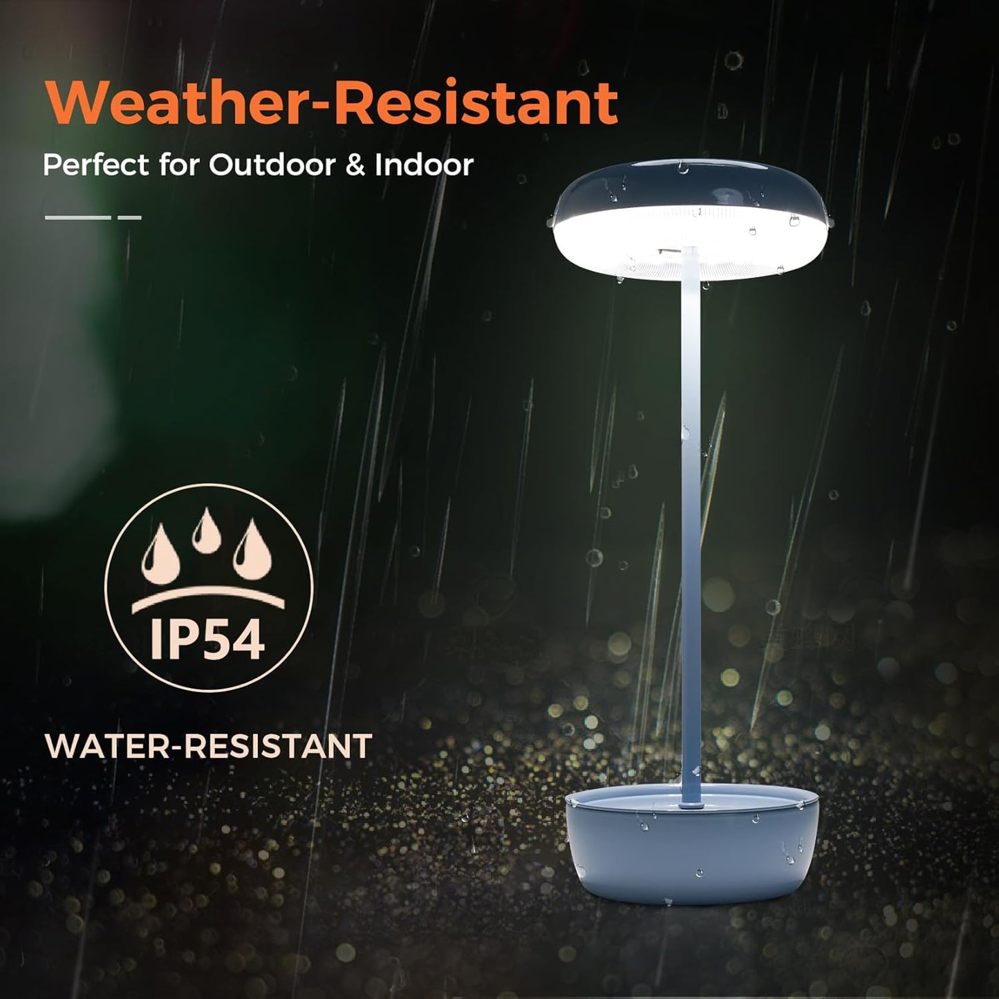 Outdoor Table Lamp Solar Table Lamp with USB-Type C