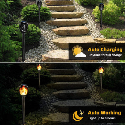 Outdoor Solar Lights, Water-Resistant Flickering Flames Torch Light, Landscape Decoration Lighting