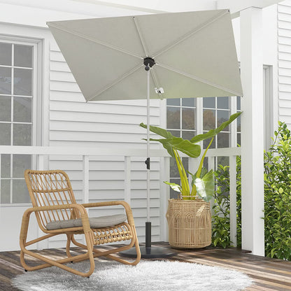 JENA 6x4 FT Rectangular Flat Patio Market Umbrella