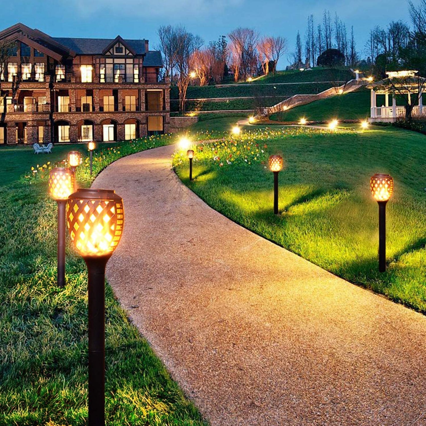 Outdoor Solar Lights, Water-Resistant Flickering Flames Torch Light, Landscape Decoration Lighting