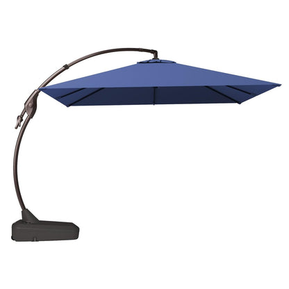 10x10 FT Square Patio Cantilever Umbrella, Deluxe Curvy Offset Umbrella with Base(No Umbrella Cover)