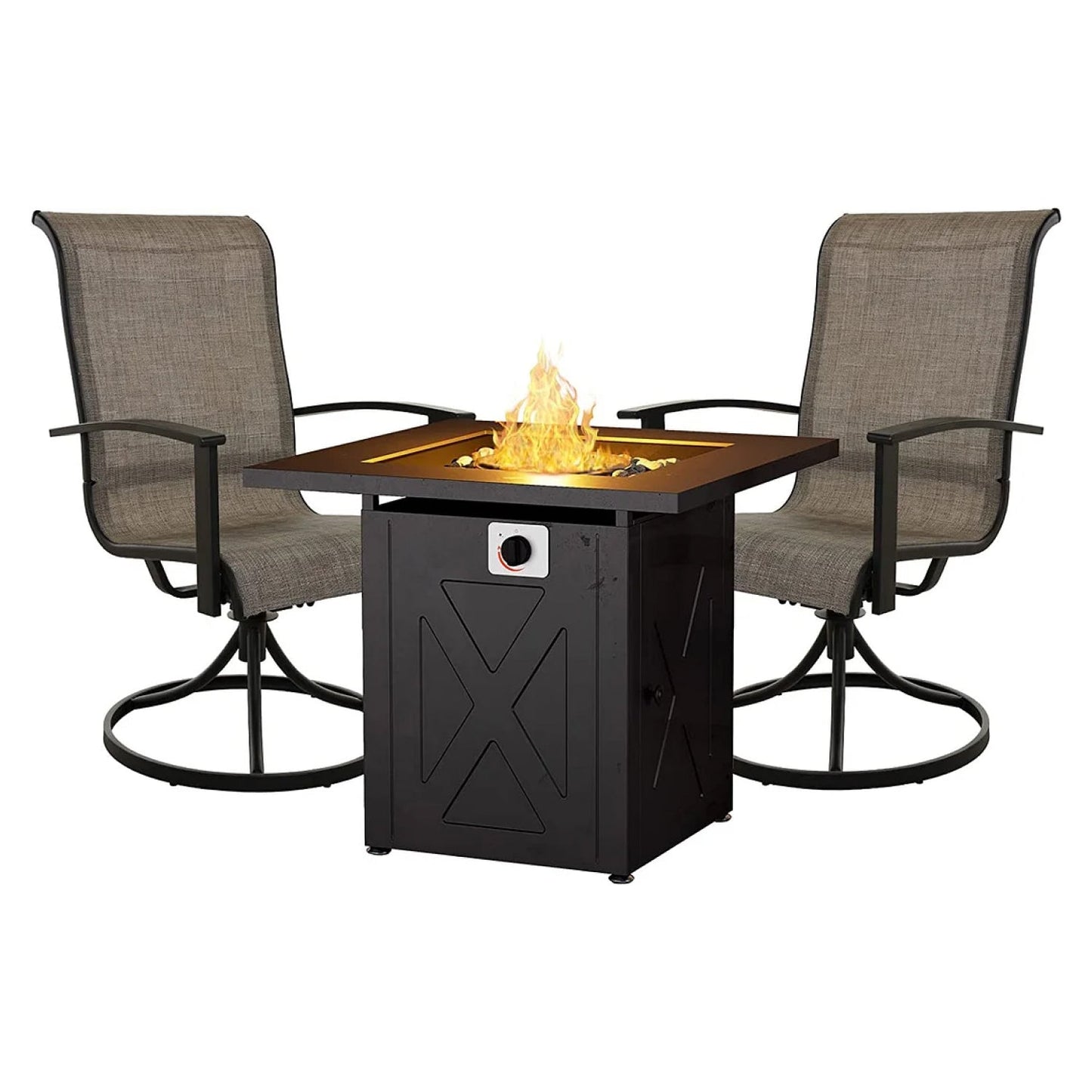 GRAND PATIO Outdoor Swivel Rocking Patio Dining Chairs Set