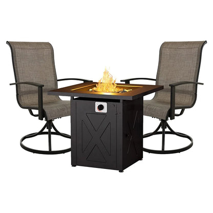 GRAND PATIO Outdoor Swivel Rocking Patio Dining Chairs Set
