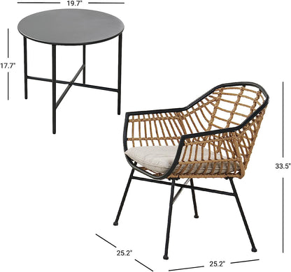 Outdoor Wicker Patio Conversation Set Boho Seating Chat Set