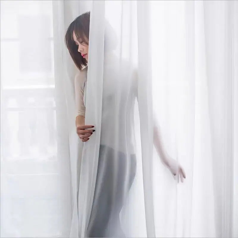 White Tulle Curtains