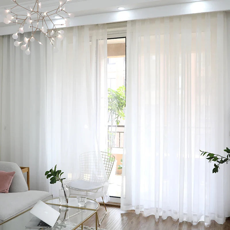 White Tulle Curtains