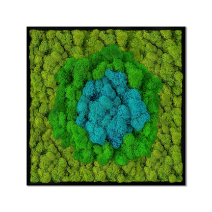 Round Blue Middle Moss Art