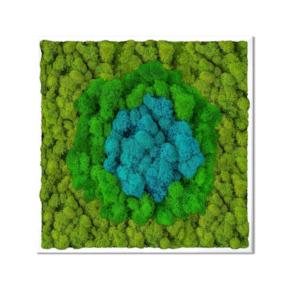 Round Blue Middle Moss Art