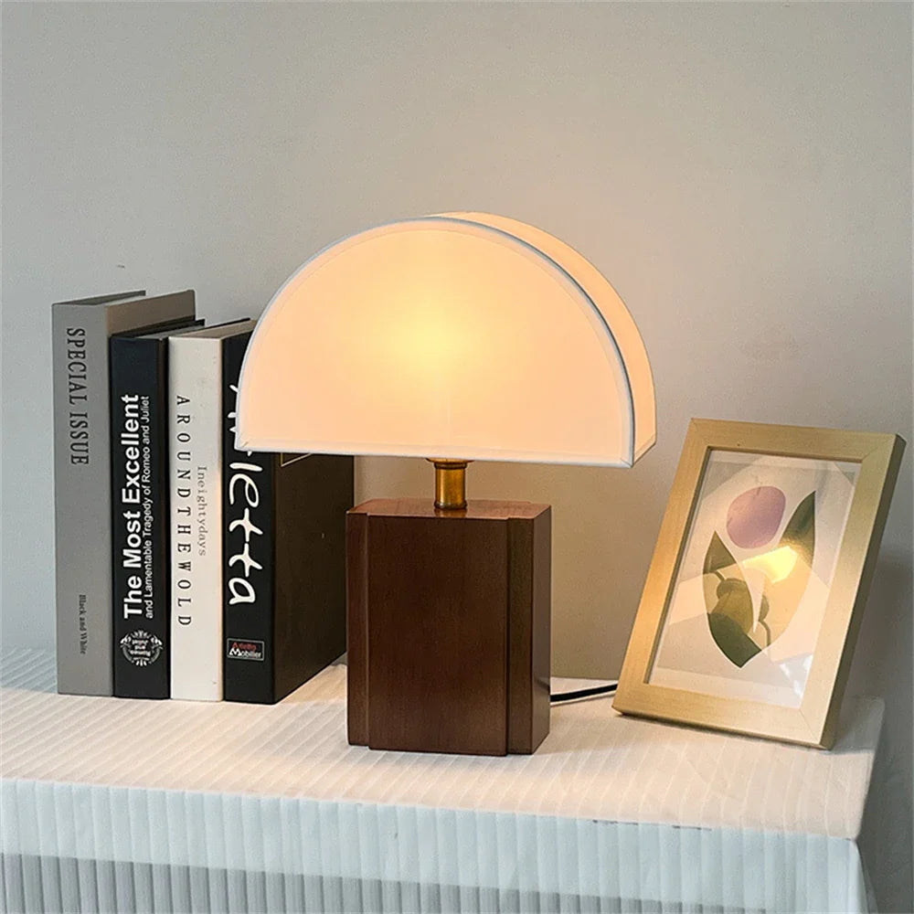 Solid Wood + Fabric Lampshade Decorative Table Lamp