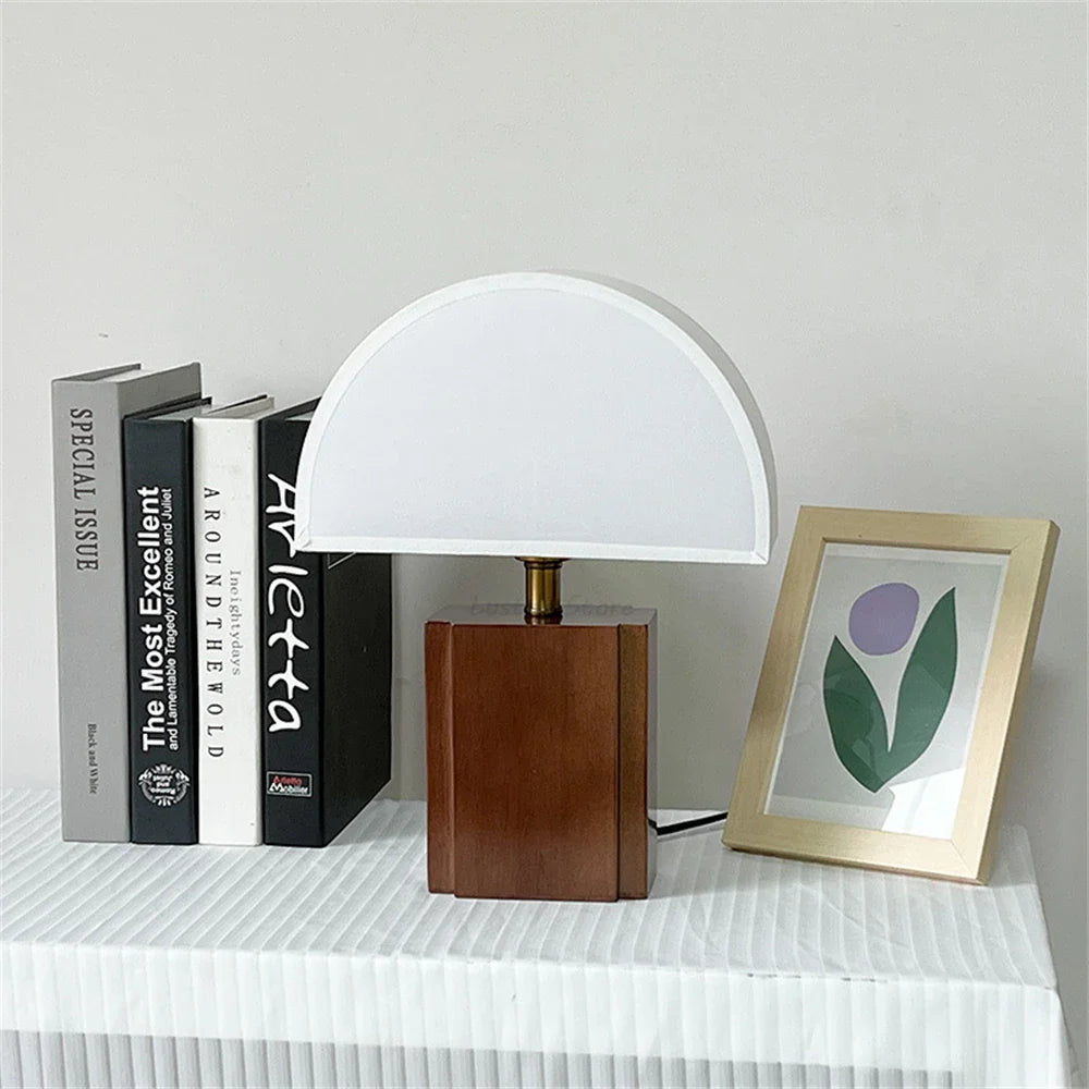 Solid Wood + Fabric Lampshade Decorative Table Lamp