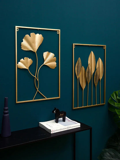Nordic non-perforated metal wall decor