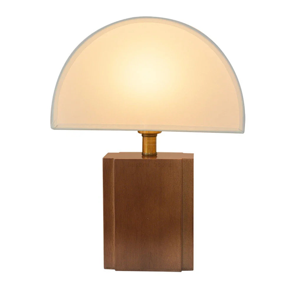 Solid Wood + Fabric Lampshade Decorative Table Lamp