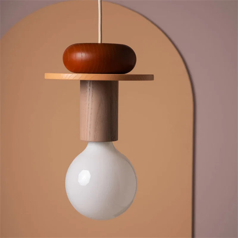 Multicolor Art Solid Wood Decorative Hanglamp