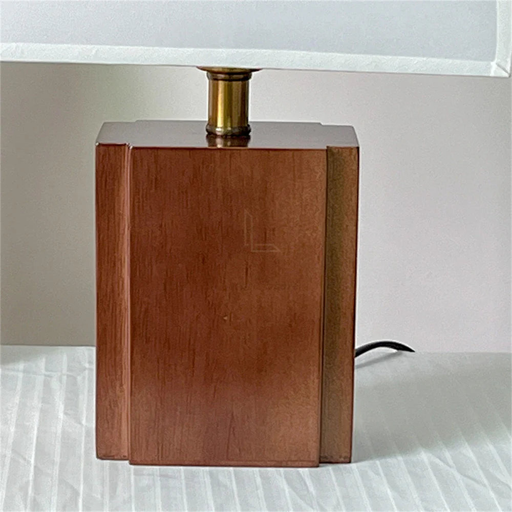 Solid Wood + Fabric Lampshade Decorative Table Lamp