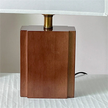 Solid Wood + Fabric Lampshade Decorative Table Lamp