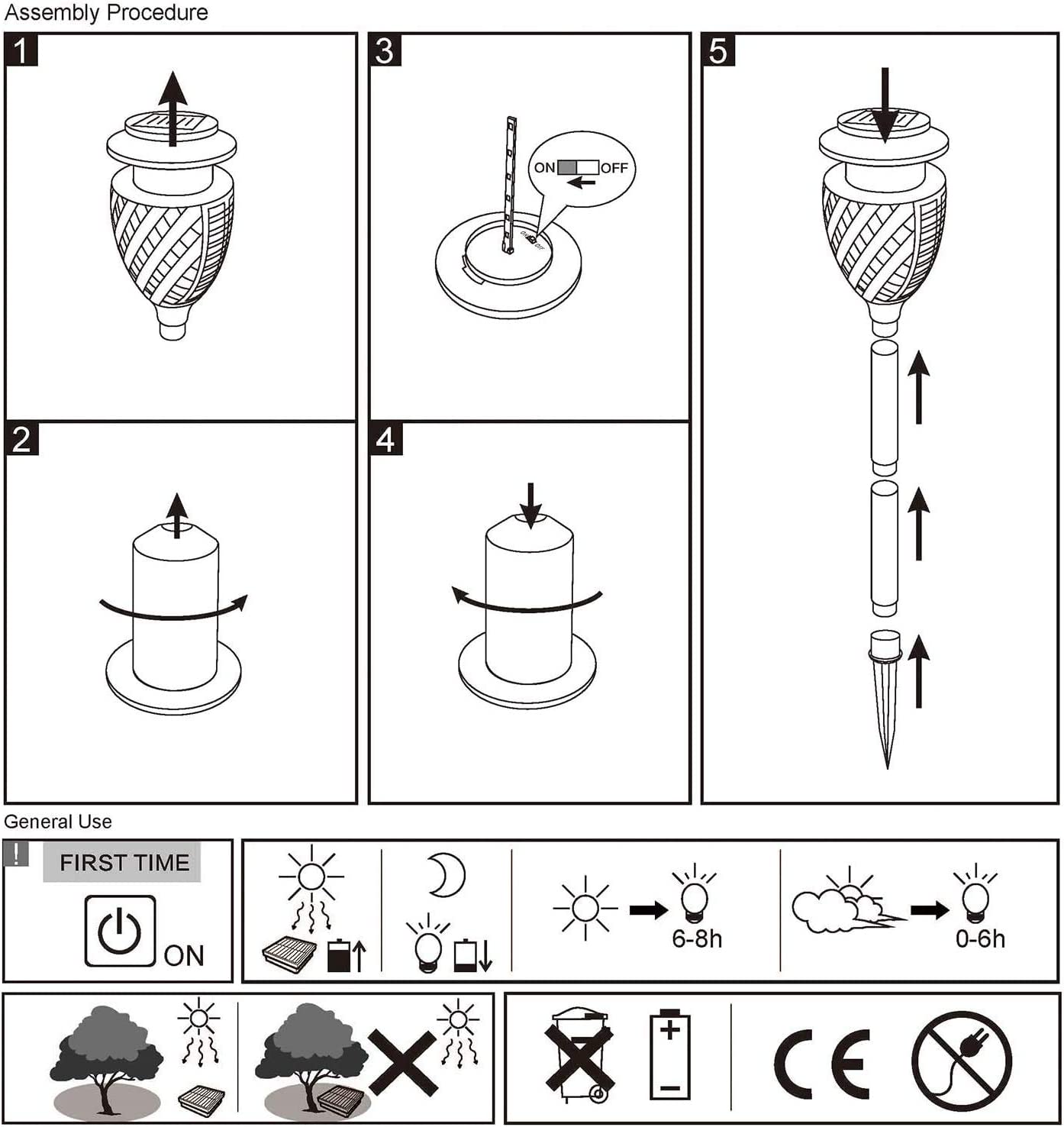 Outdoor Solar Lights, Water-Resistant Flickering Flames Torch Light, Landscape Decoration Lighting