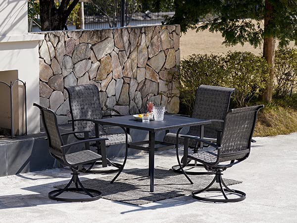 GRAND PATIO Outdoor Swivel Rocking Patio Dining Chairs Set