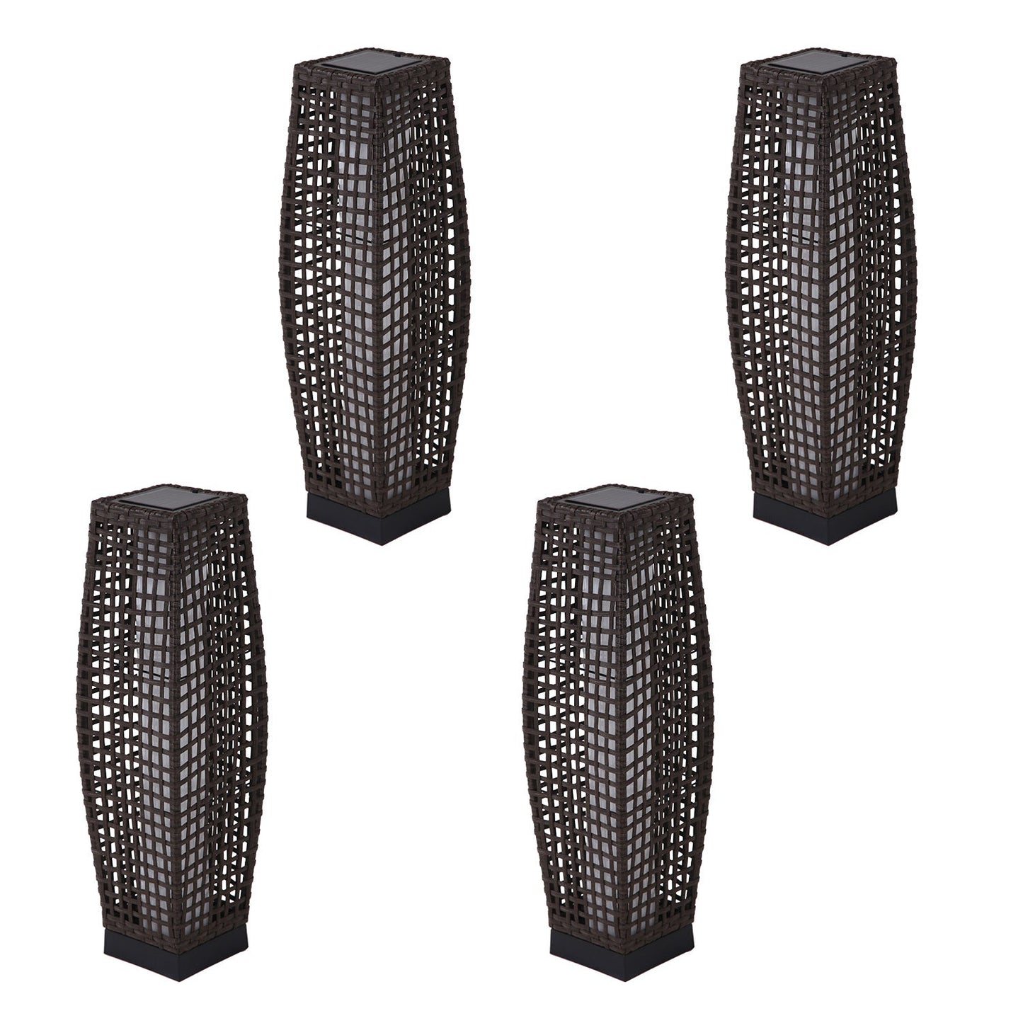 FUJI Solar-powered Woven Wicker Floor Lamp