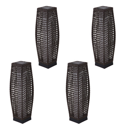 FUJI Solar-powered Woven Wicker Floor Lamp