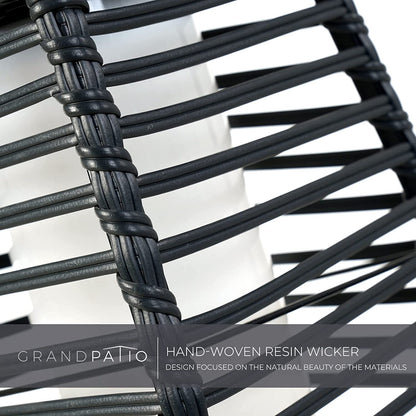 Outdoor Solar-Powered Crossover Woven Resin Wicker Floor Lamp