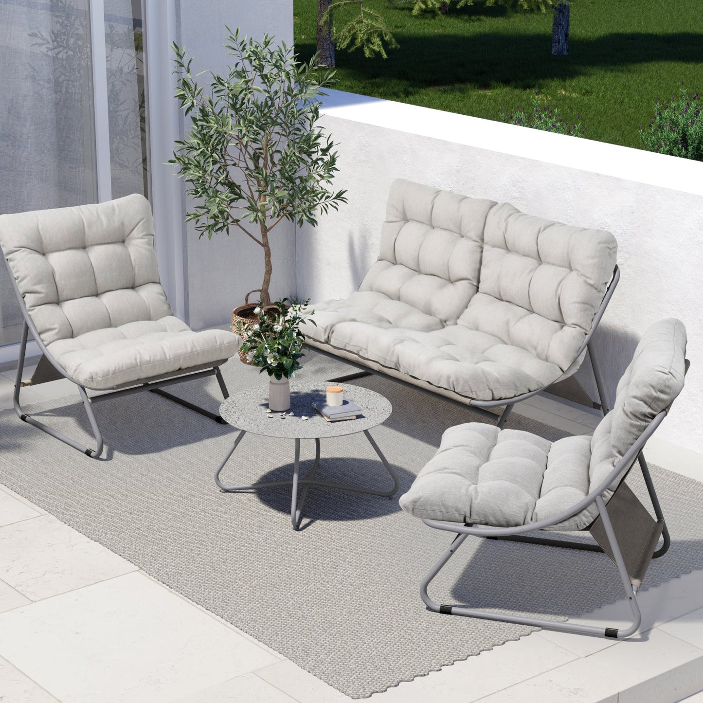 4-Piece Conversation Set  with Removable Cushion