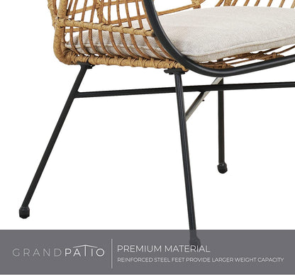 Outdoor Wicker Patio Conversation Set Boho Seating Chat Set