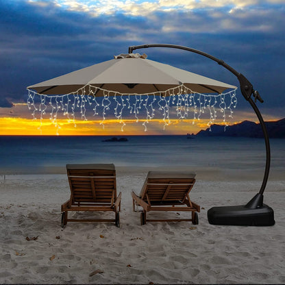 Solar String Lights Outdoor 29.5FT 360 LED , Waterproof 8 Modes with Dimmer and Timer Solar Patio Lights for Patio