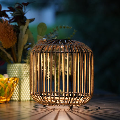 Outdoor Solar Lanterns Waterproof Wicker Rechargeable Hanging Lights