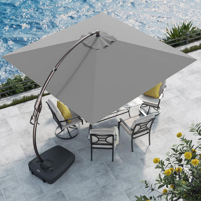 Sunbrella Cantilever Umbrella with Base, with Umbrella Cover, 10X10 FT Square Aluminum Patio Umbrella