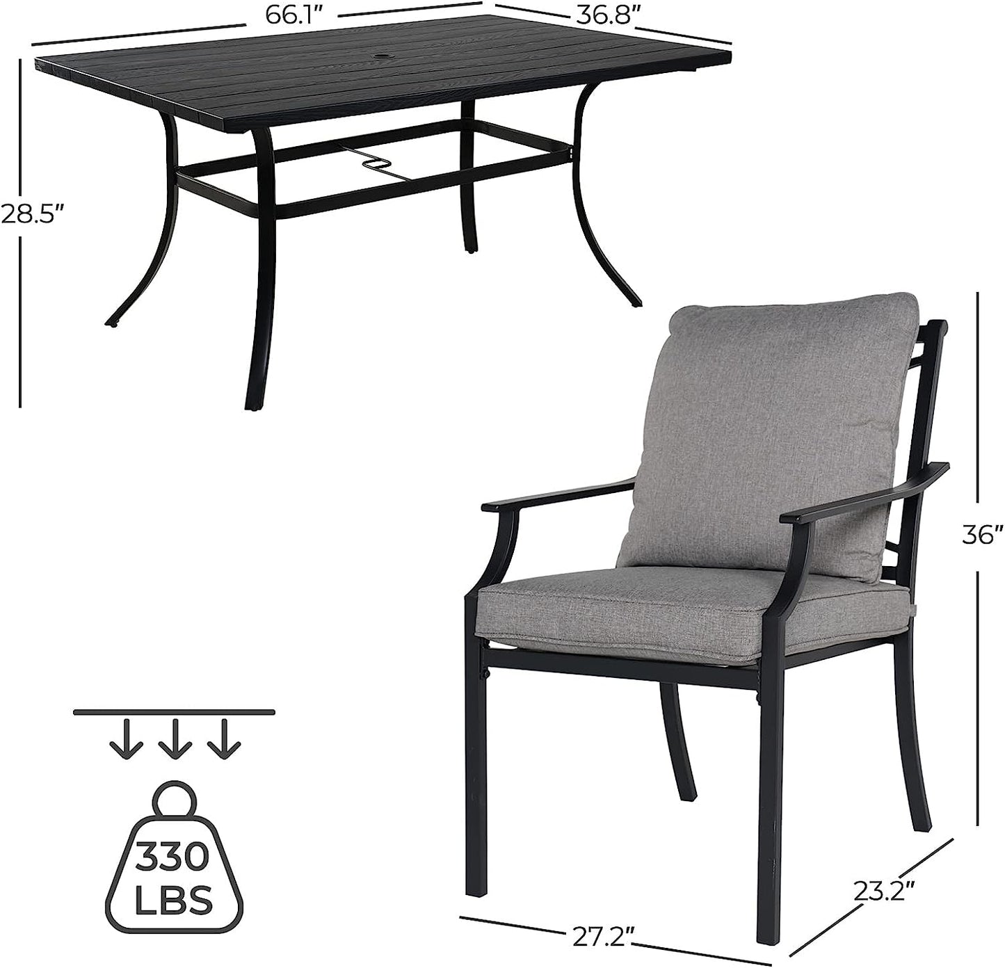 Outdoor Dining Set, Patio Dining Set Metal Patio Garden Set for Backyard,Patio