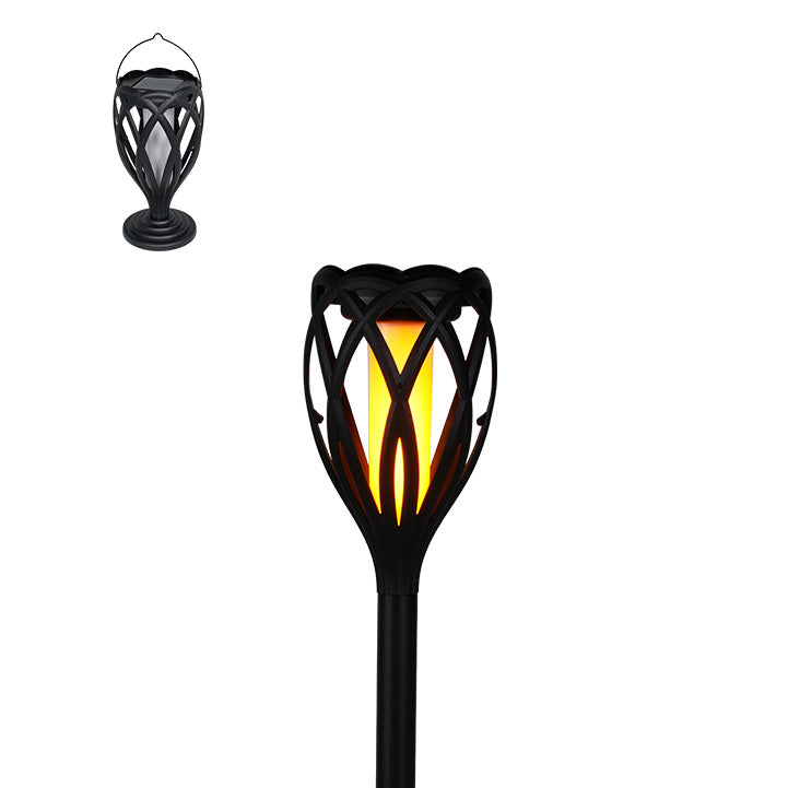 Tall Solar Lights, Pathway Torch Lights with Flickering Flame 4-Pack LED, 3-in-1 Solar Landscape Lights