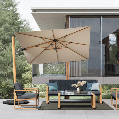GRAND PATIO Offset Patio Umbrella,360-Degree Rotation (Weighted Base NOT INCLUDED)