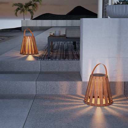 2-Pack Solar-Powered Outdoor Decor Lanterns, Faux Leather Outdoor Floor Lamps Waterproof for Porch, Patio