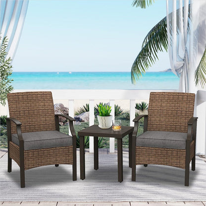 Outdoor Furniture Sets Weather Resistant Wicker Outdoor Patio Chairs with Ottomans and Coffee Tables for Balcony Backyard Garden Poolside