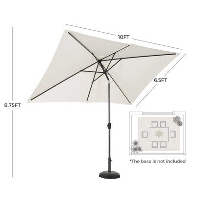 GRANDPATIO 10 × 6.5ft Rectangle Patio Umbrella with Crank & Tilt