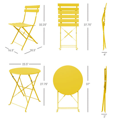 GRAND PATIO Outdoor Premium Steel 3-Piece Foldable Patio Sets