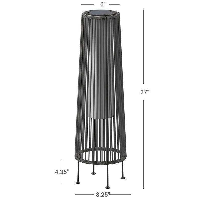 2PCS GORDES Solar-powered Woven Wicker Floor Lamp