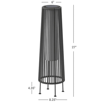 2PCS GORDES Solar-powered Woven Wicker Floor Lamp