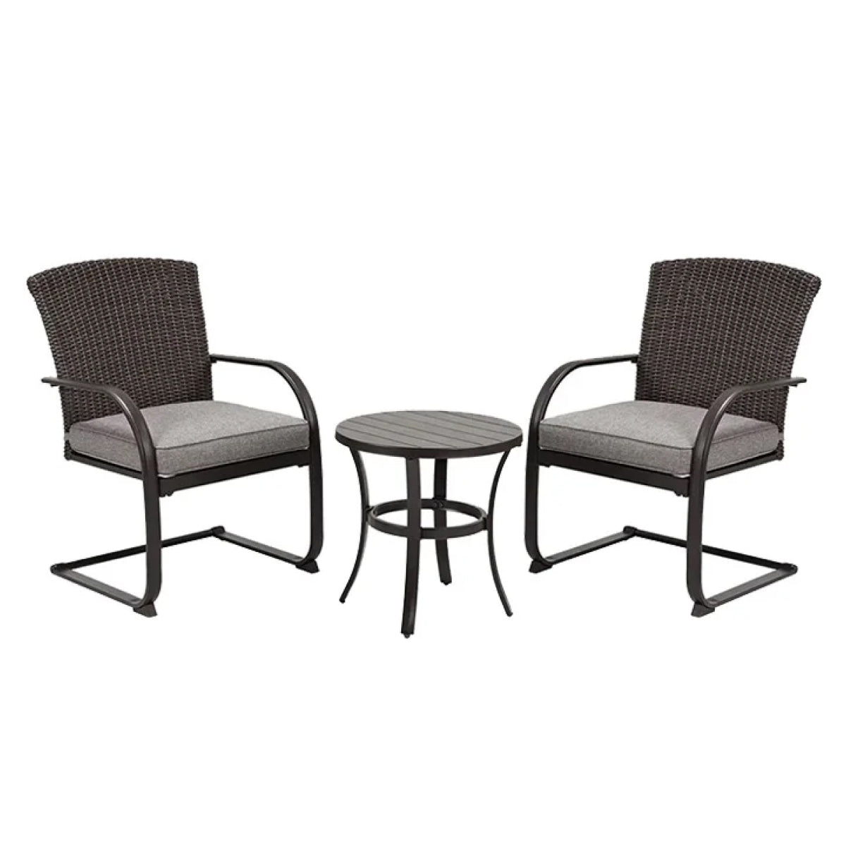Dining Wicker Chair Set, Steel Frame Chair with Cushion