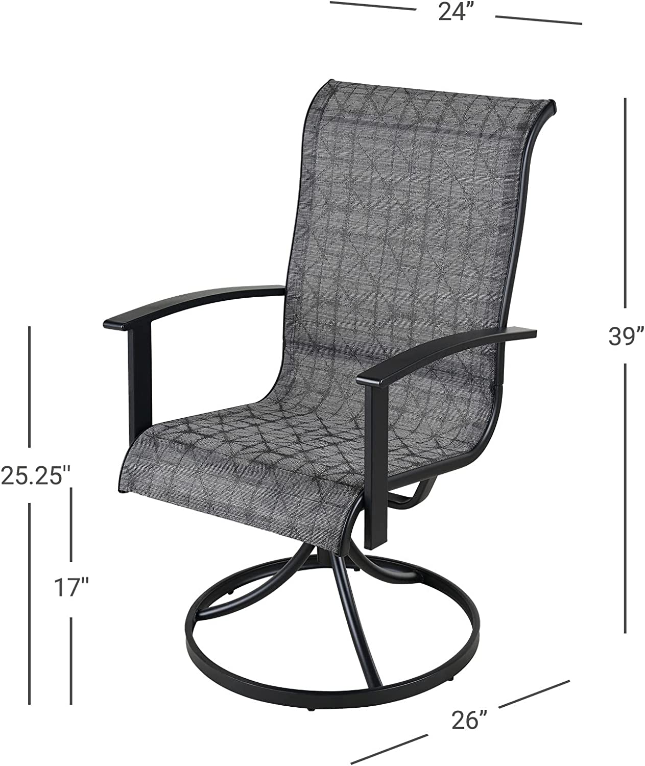 GRAND PATIO Outdoor Swivel Rocking Patio Dining Chairs Set