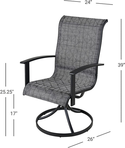 GRAND PATIO Outdoor Swivel Rocking Patio Dining Chairs Set