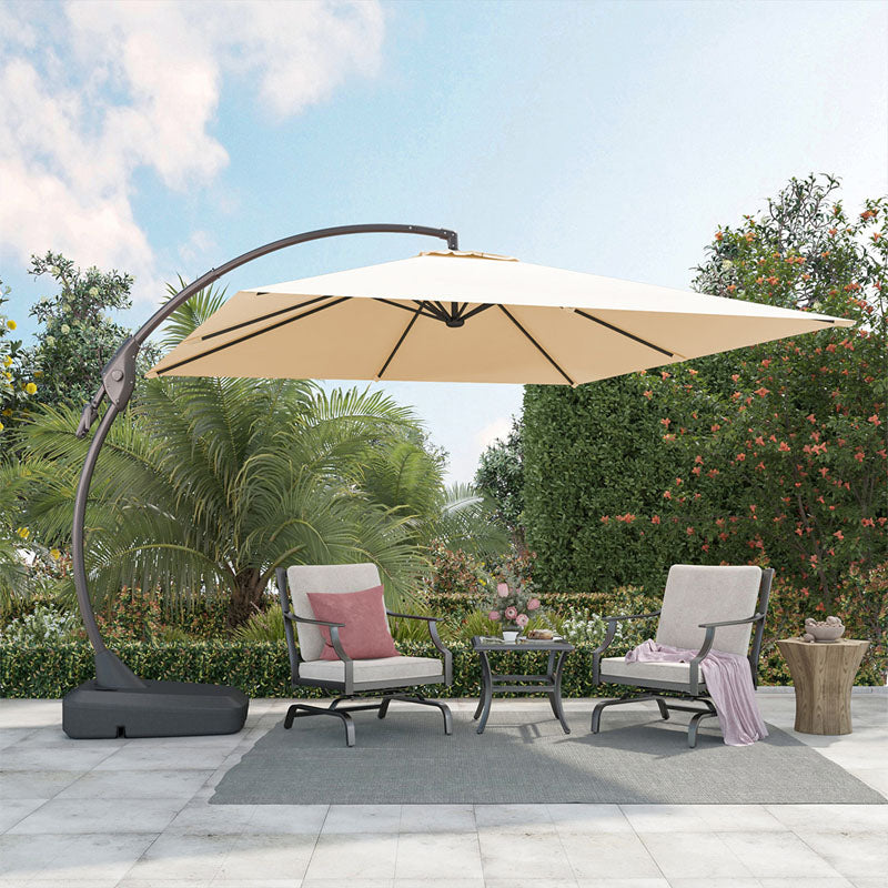 Sunbrella Cantilever Umbrella with Base, with Umbrella Cover, 10X10 FT Square Aluminum Patio Umbrella