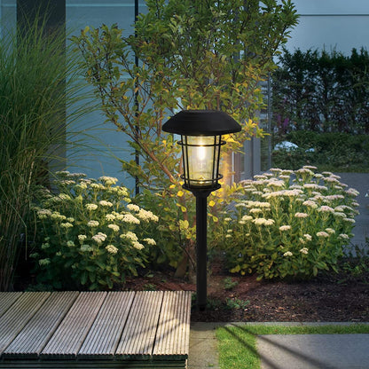 Outdoor Glass Solar Pathway Lights - Aluminum & Steel Frame