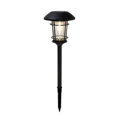 Outdoor Glass Solar Pathway Lights - Aluminum & Steel Frame