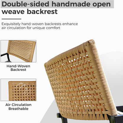 Dining Set Patio Dining Chairs, Stackable Indoor/Outdoor Dining Chairs W/Removable Cushions