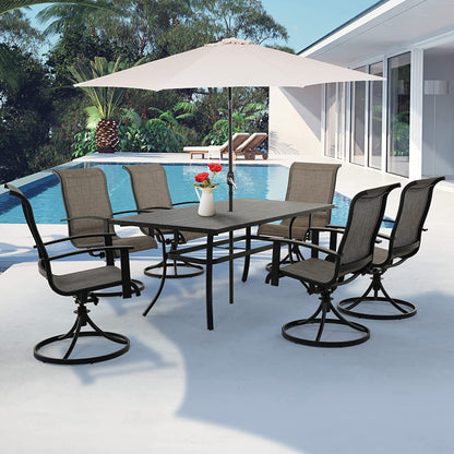Outdoor Dining Set - Black & Grey Plaid