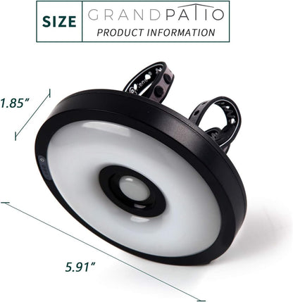GRAND PATIO Cordless 12 LED Offset Umbrella Lights, 3 Modes Warm White Umbrella Light with Remote Control